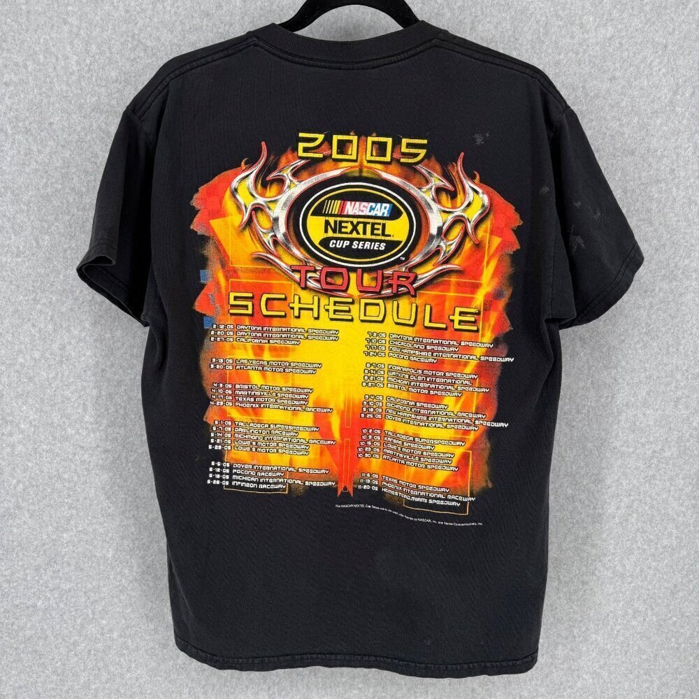 Nascar VTG Nextel Cup Series T Shirt Size M Black 2005 Graphic Distressed Flame - Picture 5 of 13